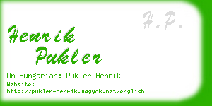 henrik pukler business card